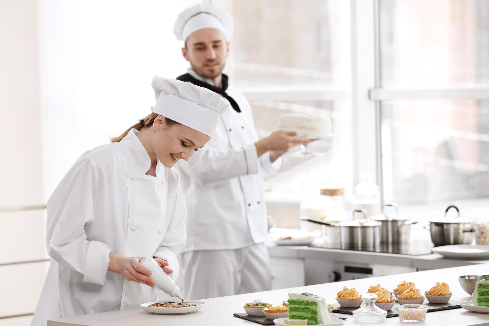 Studio interior with chefs